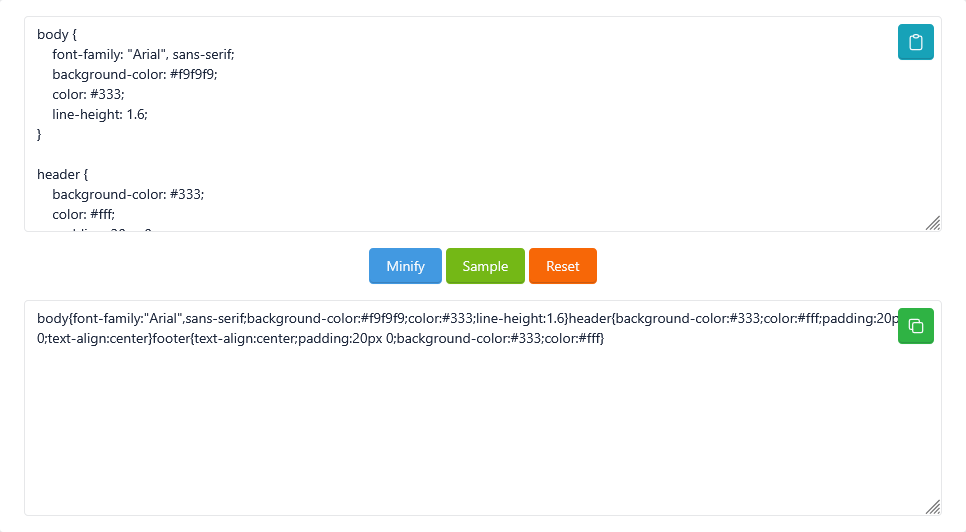 CSS Minifier Tool
