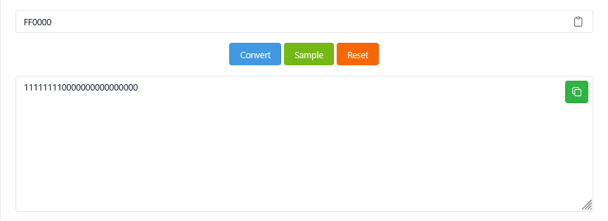 HEX to Binary Converter Tool