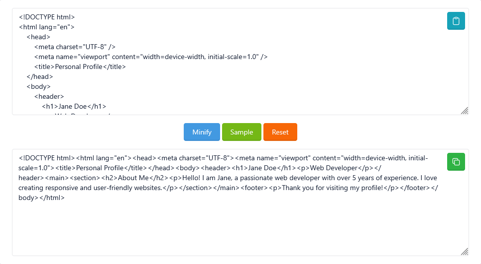 &Ccedil;evrimi&ccedil;i HTML K&uuml;&ccedil;&uuml;lt&uuml;c&uuml; Aracı
