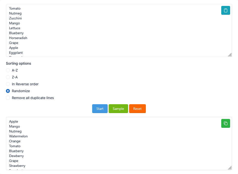 Sort Text Tool