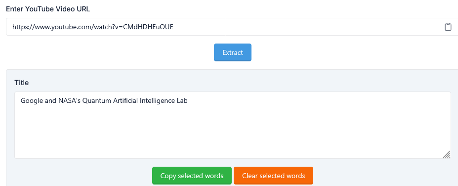 YouTube Başlık &Ccedil;ıkarıcı aracı